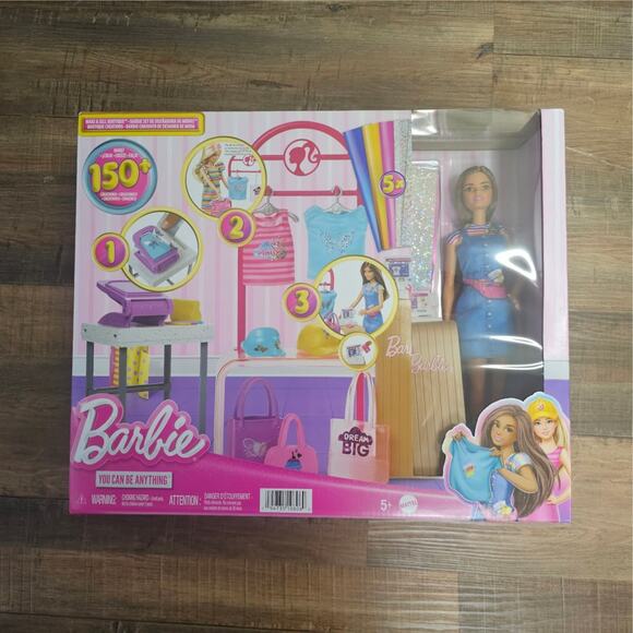 Barbie Make & Sell Boutique Playset With Brunette Doll NWT - Picture 1 of 8
